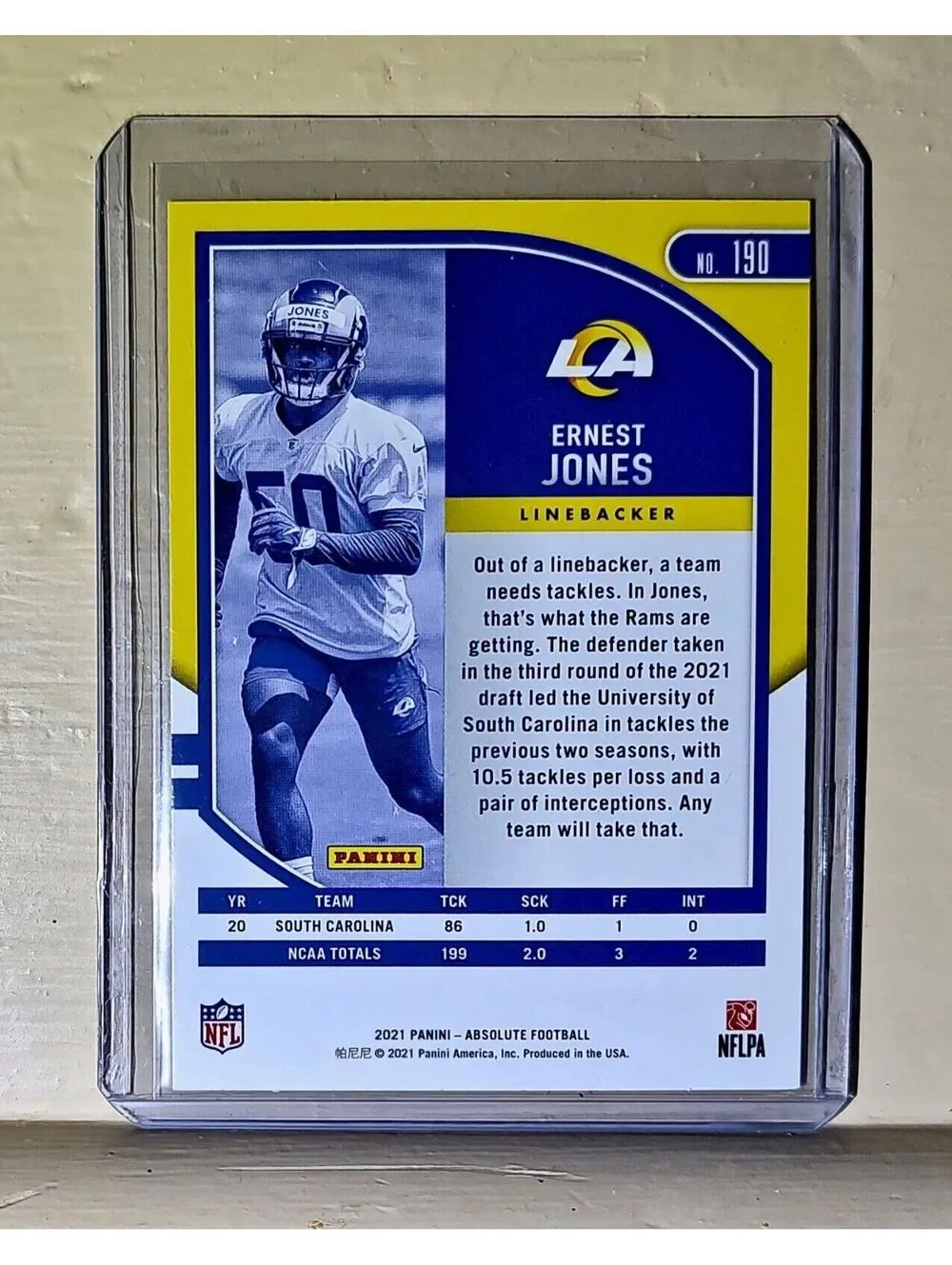 Ernest Jones 2021 Panini NFL Absolute Football #190 Rookie Card Chargers